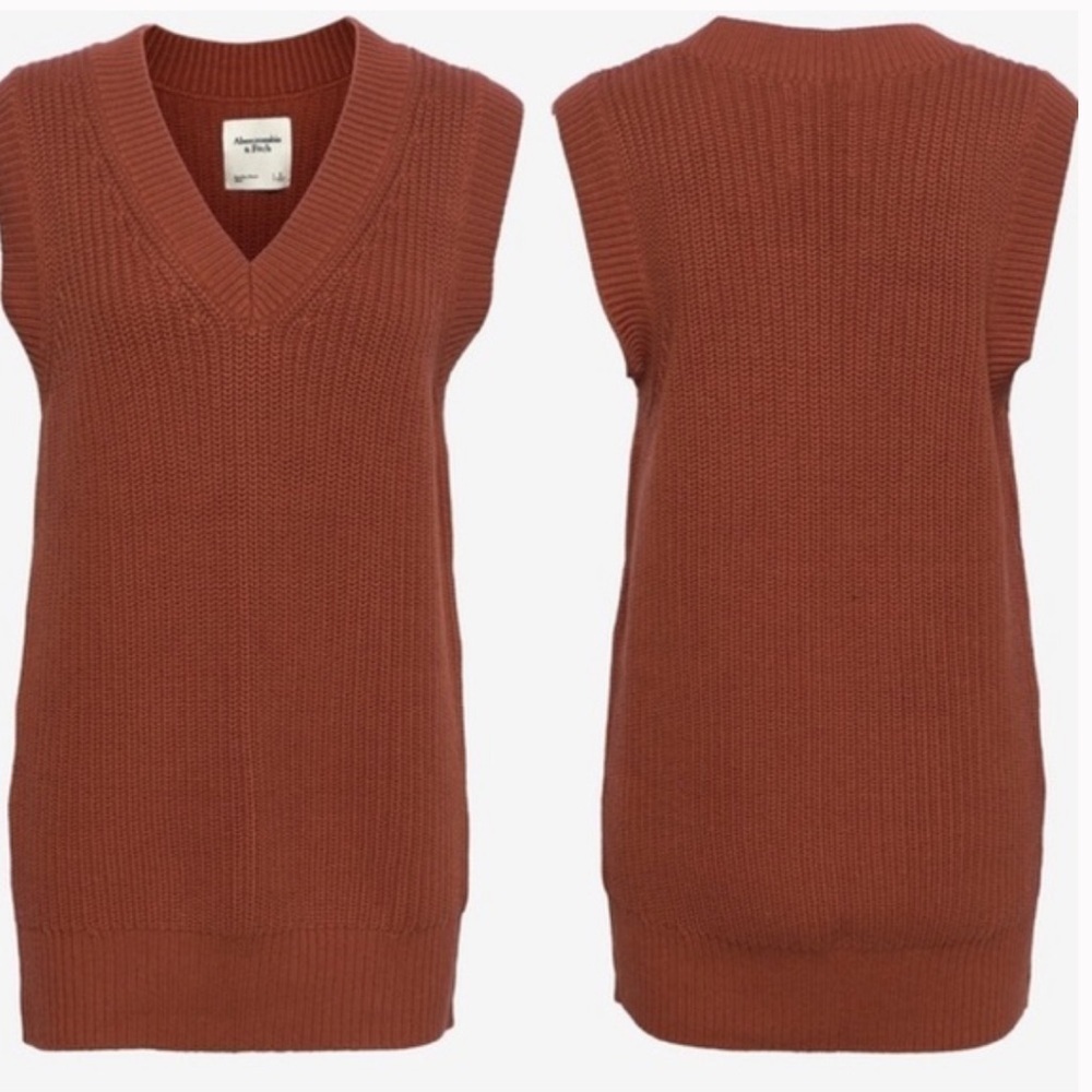 Abercrombie & Fitch Sweater Vest Mini Dress In Burnt Orange